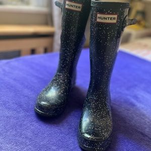 Hunter Original Black/Glitter Rain Boots
